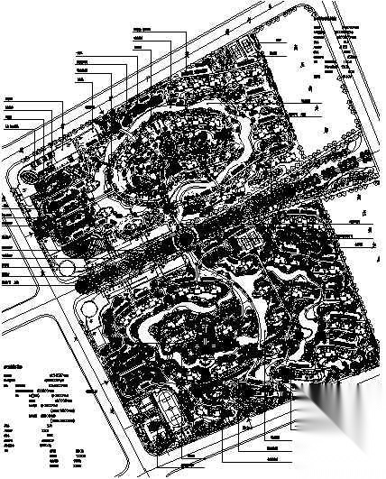 [湖北武汉]某别墅区环境景观设计平面图cad施工图下载【ID:161108160】