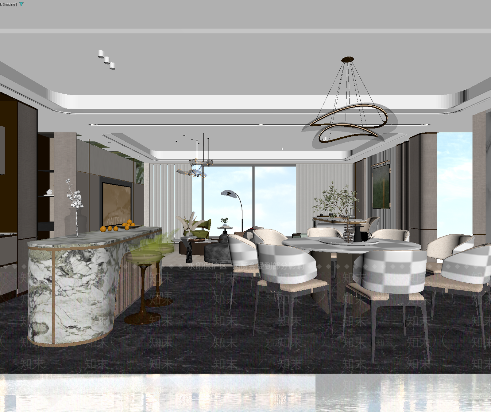 轻奢酒店客房3D模型下载【ID:1214853530】