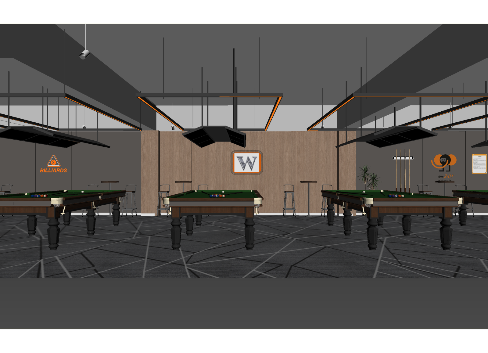 现代台球室3D模型下载【ID:1214305579】
