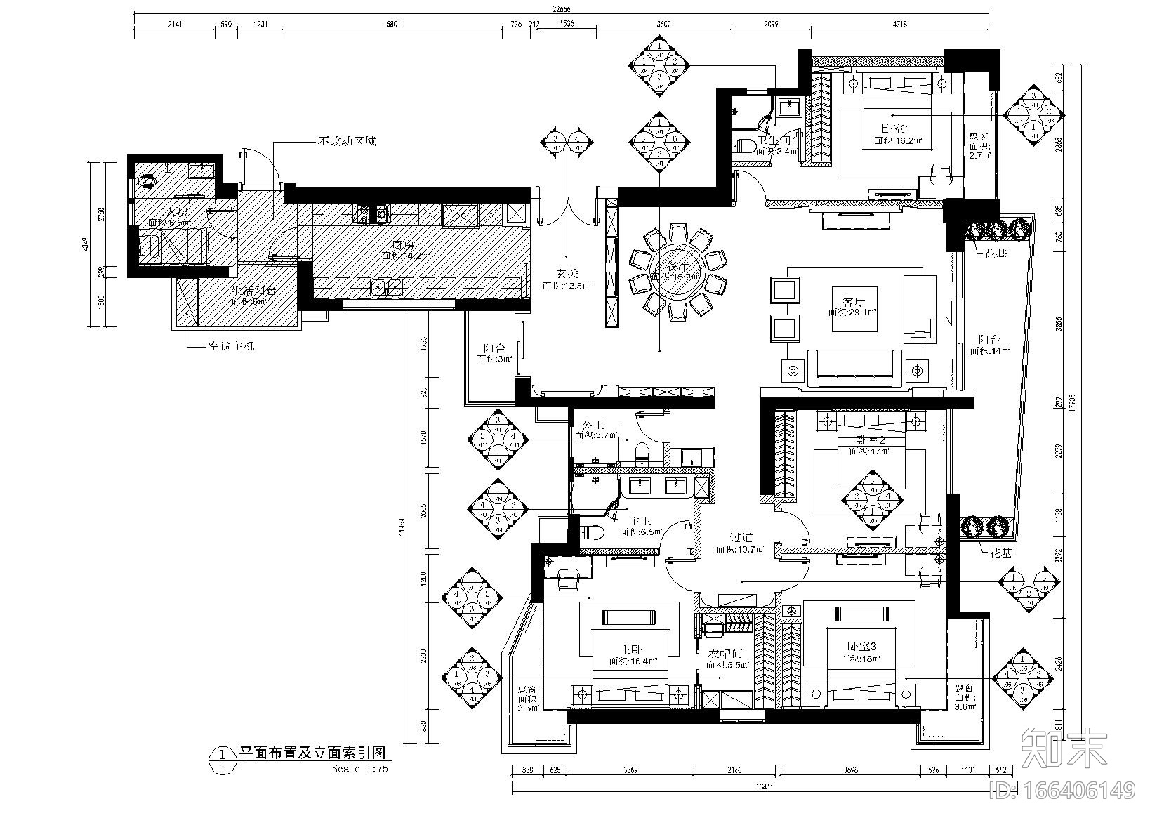 [澳门]230㎡平层私宅丨高清效果图+CAD施工图+物料书施工图下载【ID:166406149】