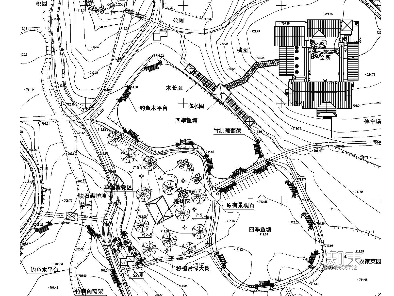 农家乐地形图景观设计图施工图下载