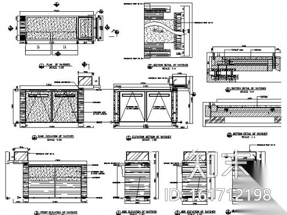品牌腕表专卖店装修图（含实景）cad施工图下载【ID:161712198】