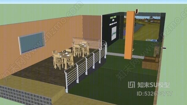 马丁-维多利亚酒店高尔夫模拟器SU模型下载【ID:532633717】