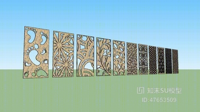 饰花饰板SU模型下载【ID:47653509】