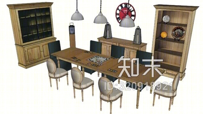 餐厅吃饭，车间。家世界SU模型下载【ID:320918921】
