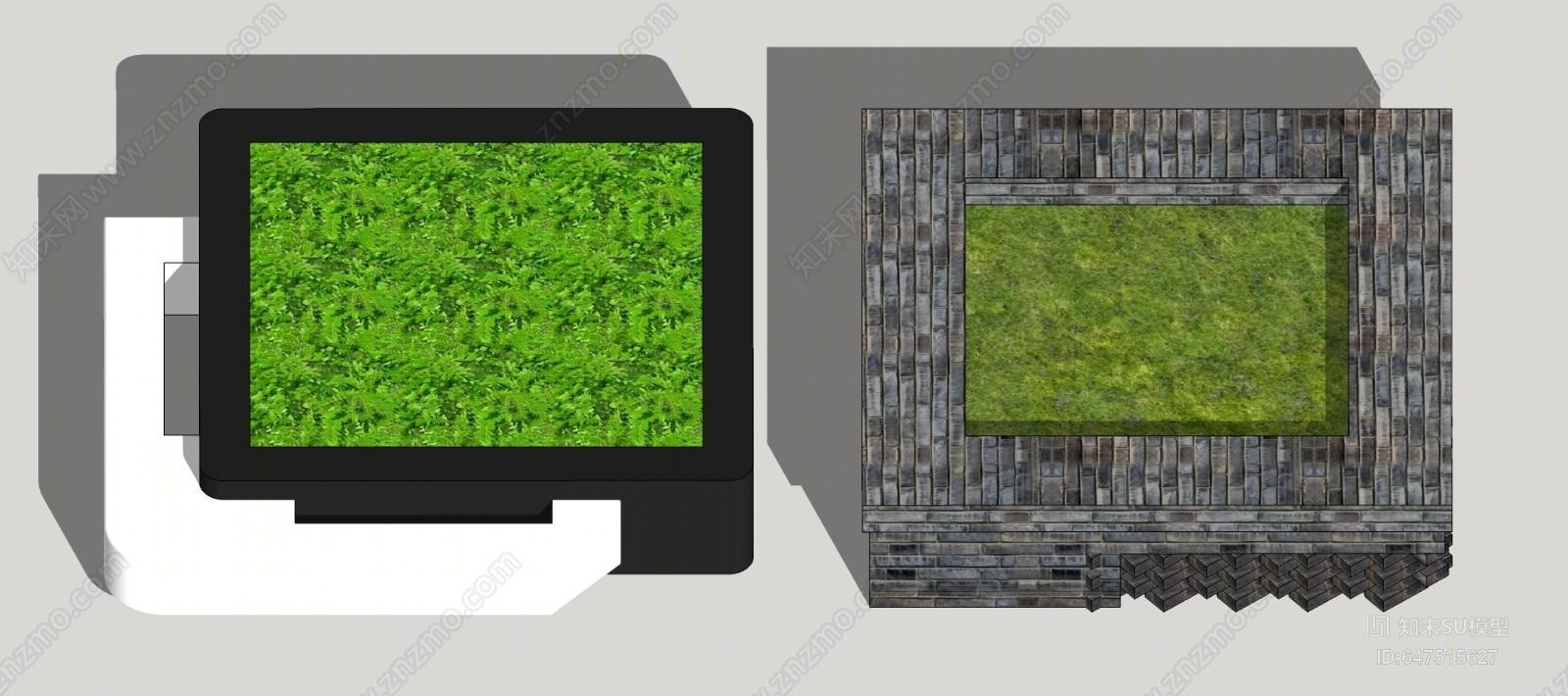 现代方形树池SU模型下载【ID:647515627】