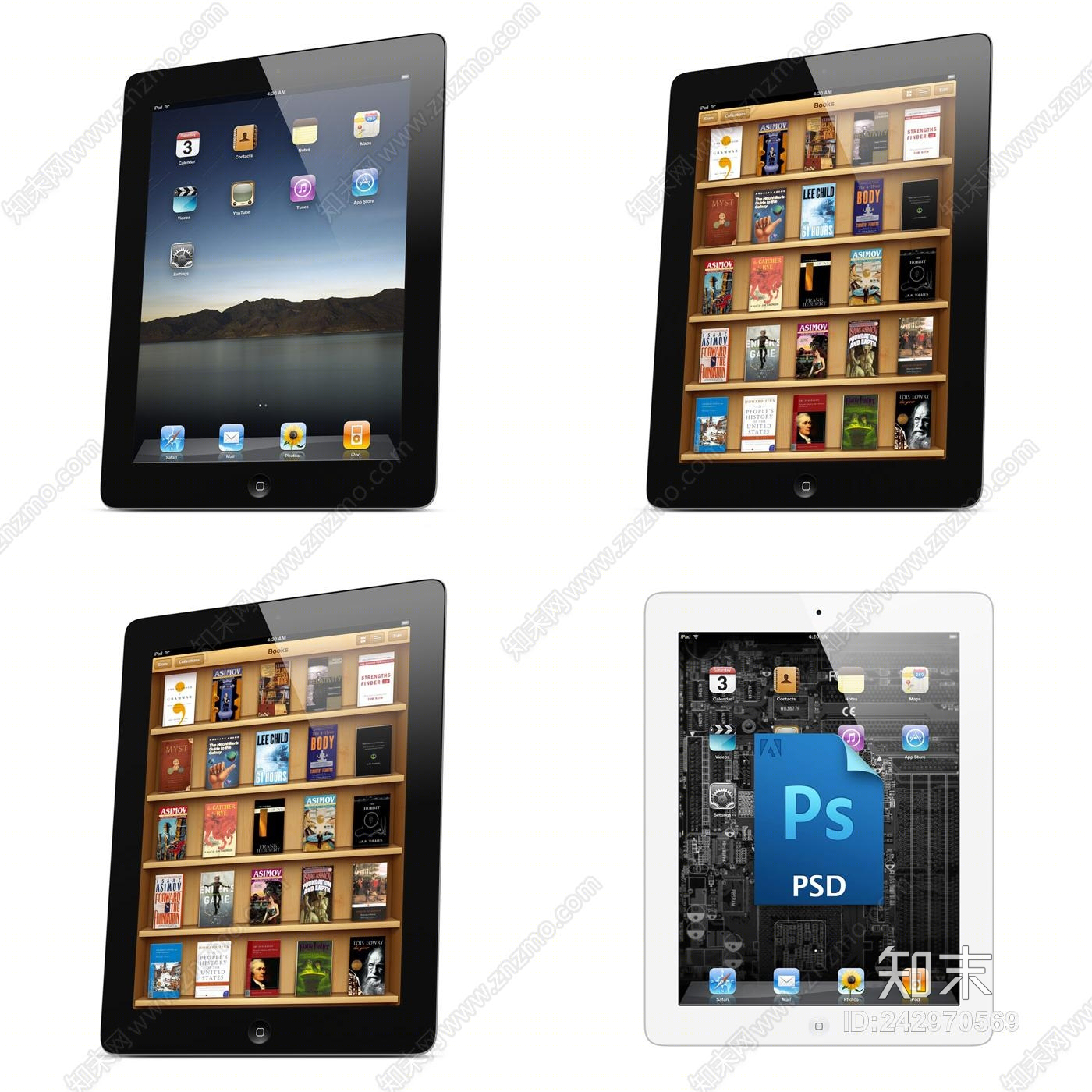 现代苹果平板电脑3D模型下载【ID:242970569】