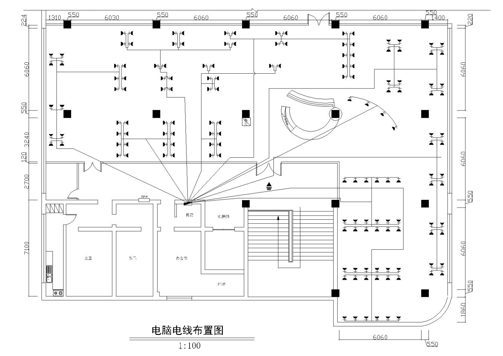 [四川]某一网络会所网吧施工图cad施工图下载【ID:160710154】