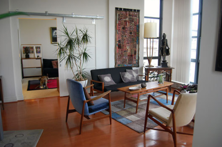 简易中式混搭清新自然生活一居室实景图施工图下载【ID:161695127】