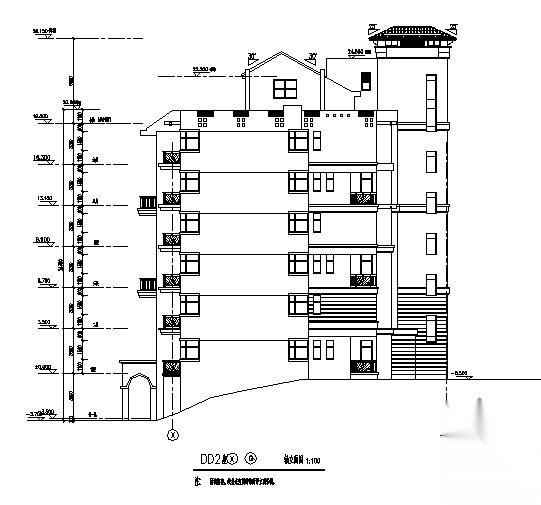 某七层商住楼建筑方案图cad施工图下载【ID:149846135】