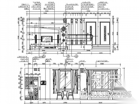 三居设计方案图（含效果图及3D模型）cad施工图下载【ID:161922156】