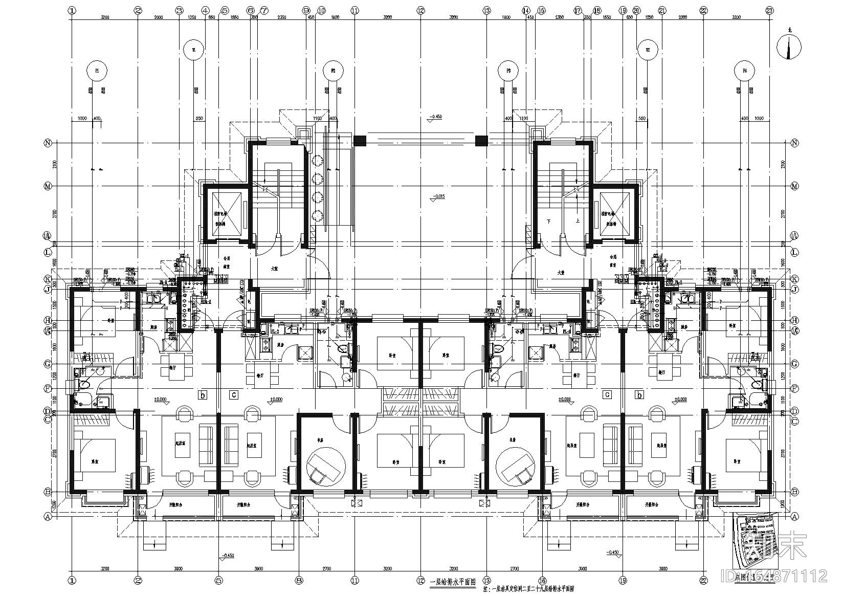 [辽宁]沈阳香湖盛景苑一期全套建筑施工图cad施工图下载【ID:164871112】