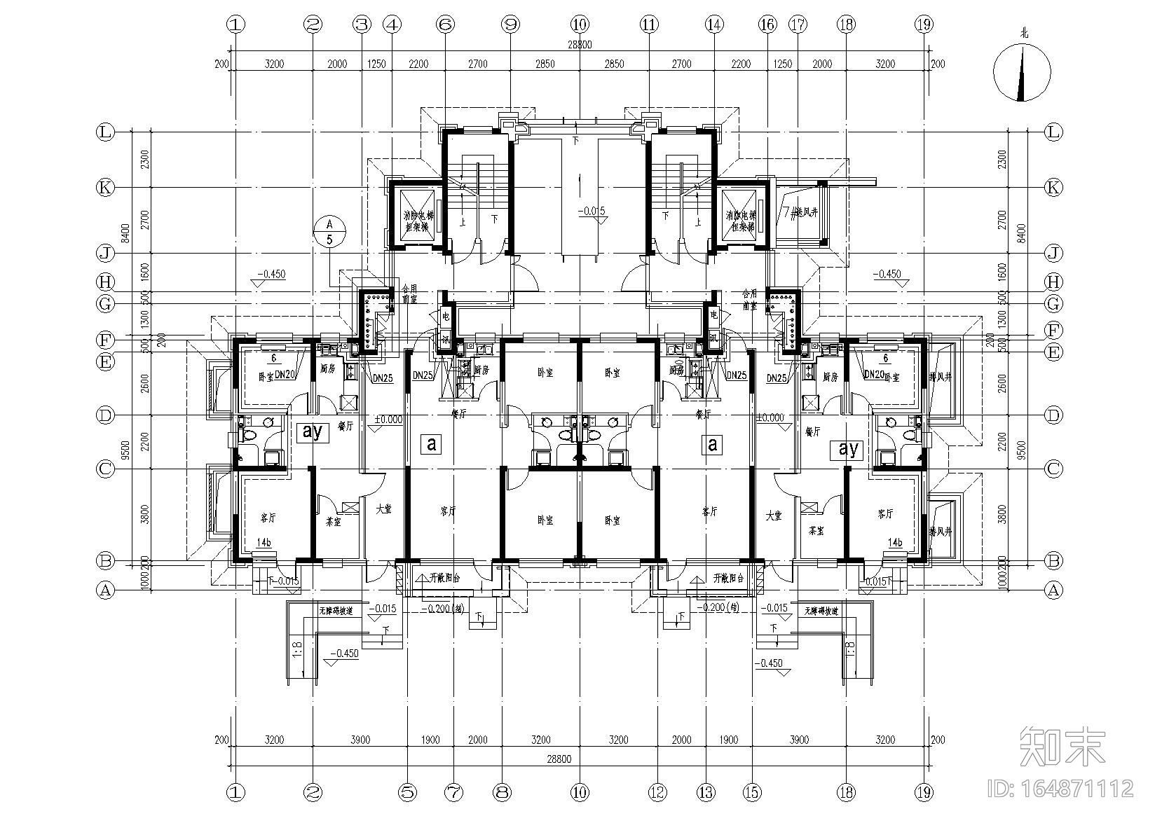 [辽宁]沈阳香湖盛景苑一期全套建筑施工图cad施工图下载【ID:164871112】