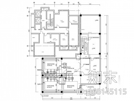 [吉林]加压泵站管线施工图cad施工图下载【ID:168145115】