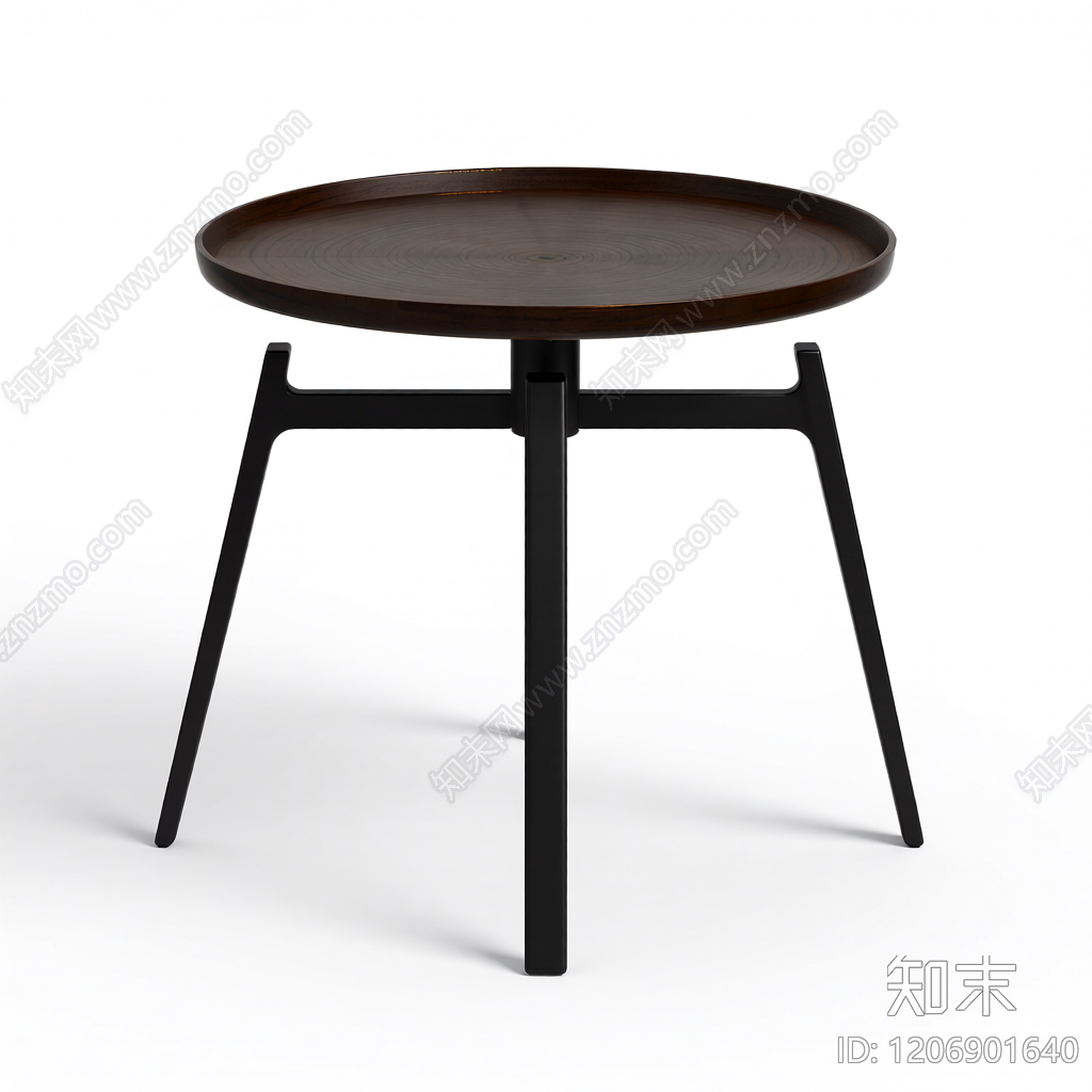 圆形木质茶几3D模型下载【ID:1206901640】