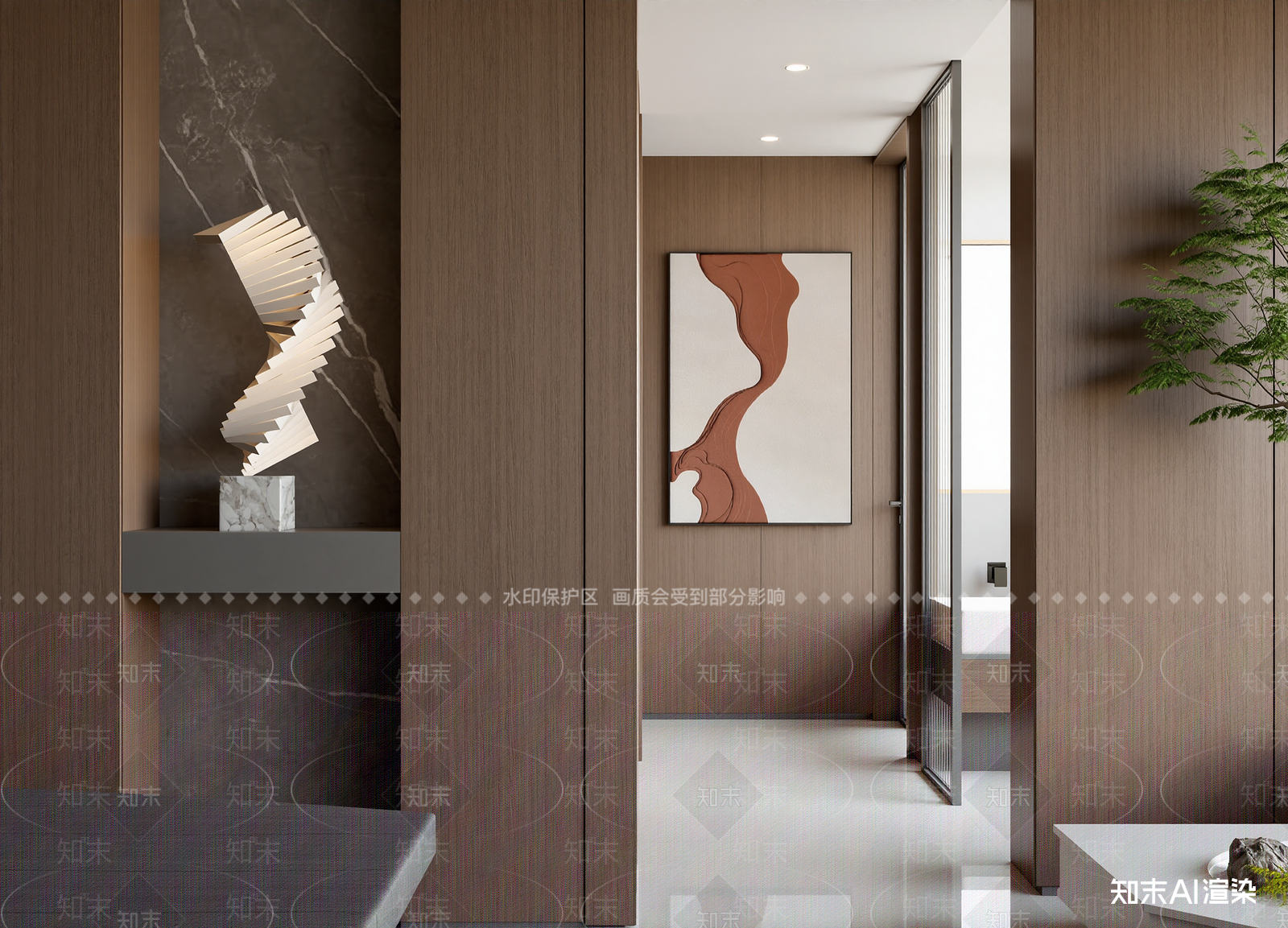 现代玄关3D模型下载【ID:1214637644】