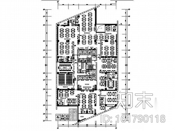 [河南]高档办公楼现代办公室装修施工图cad施工图下载【ID:161790118】