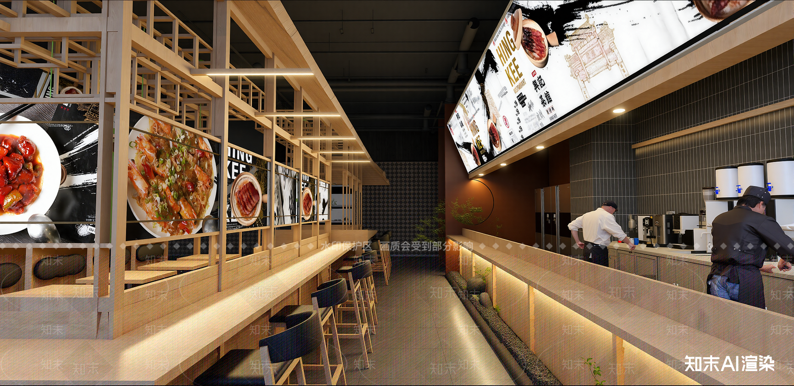 新中式快餐店SU模型下载【ID:1215209172】