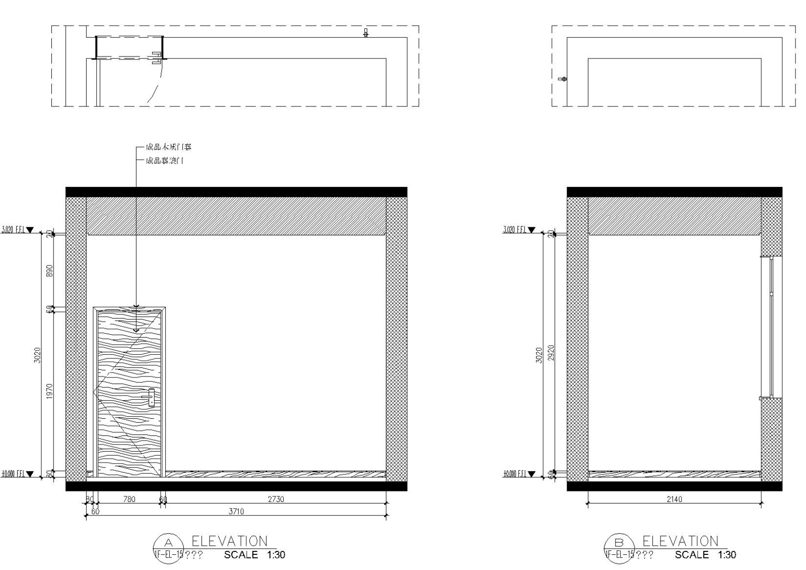 [浙江]杭州千岛湖住宅样板间CAD施工图+实景cad施工图下载【ID:160104132】