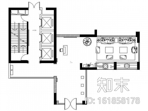 [深圳]星级精装会所入户大堂设计图cad施工图下载【ID:161858178】