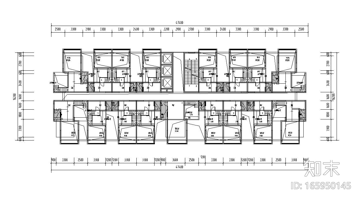 光明业尊复式公寓户型平面图设计cad施工图下载【ID:165950145】