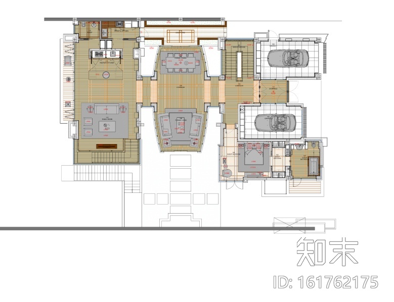 麓湖生态城别墅A户型样板间设计施工图（附效果图+材料图...cad施工图下载【ID:161762175】