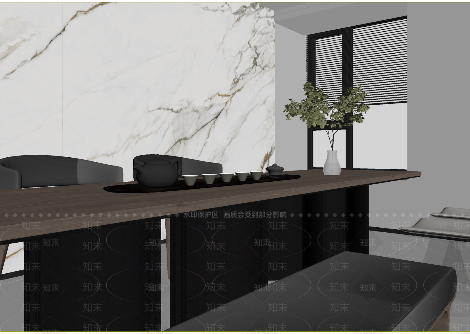 现代茶室3D模型下载【ID:1214771518】