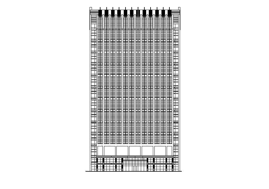 [宁夏]高层玻璃幕墙立面综合办公楼建筑施工图施工图下载【ID:149957123】