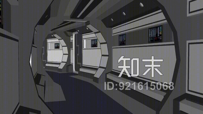 NX级改装走廊SU模型下载【ID:921615068】