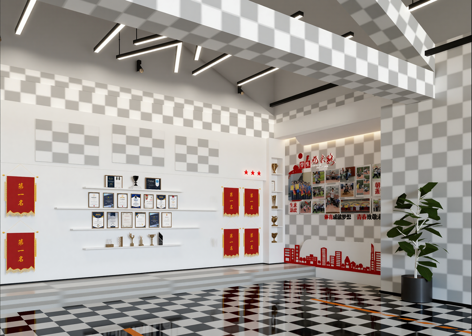 现代学校展厅3D模型下载【ID:1215162832】