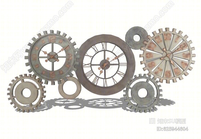 齿轮雕塑SU模型下载【ID:625944604】