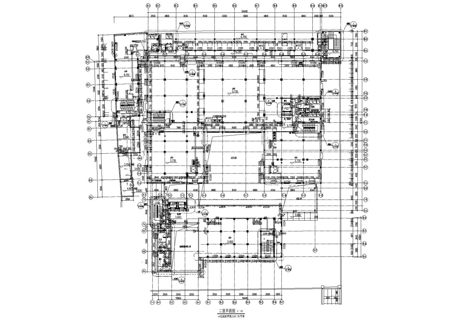 [上海]Wework威海路联合办公空间全套工程cad施工图下载【ID:160706120】