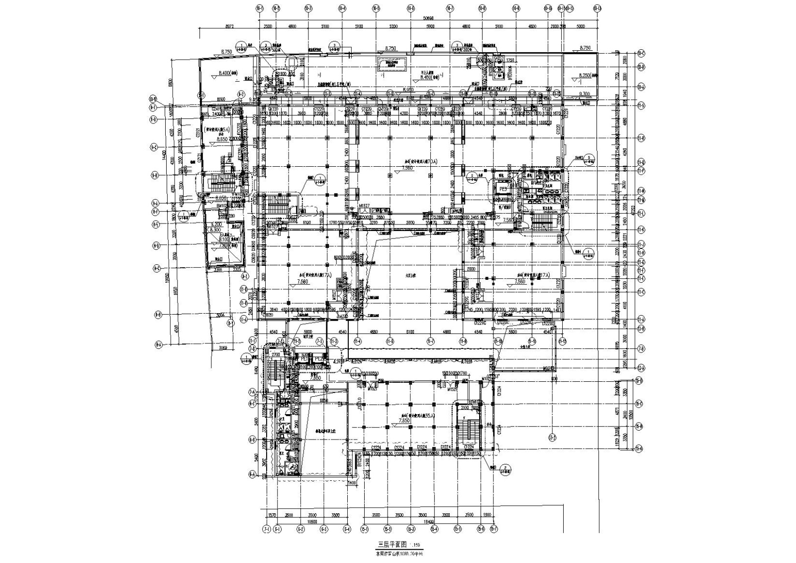 [上海]Wework威海路联合办公空间全套工程cad施工图下载【ID:160706120】