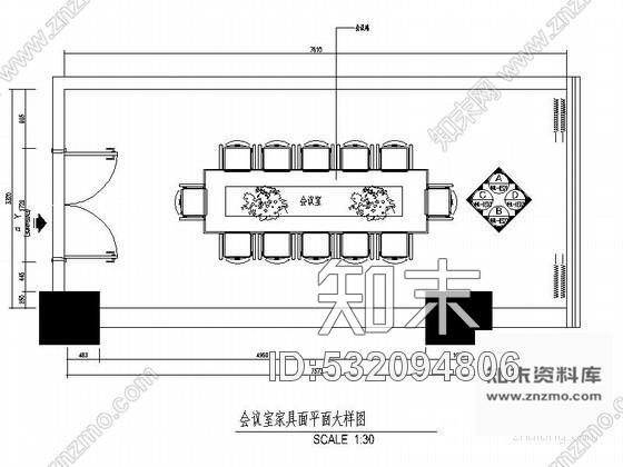 施工图商务酒店现代会议室施工图含效果cad施工图下载【ID:532094806】