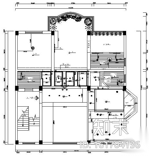 双层独栋别墅内部装修整套施工图设计（附效果图）cad施工图下载【ID:161704136】