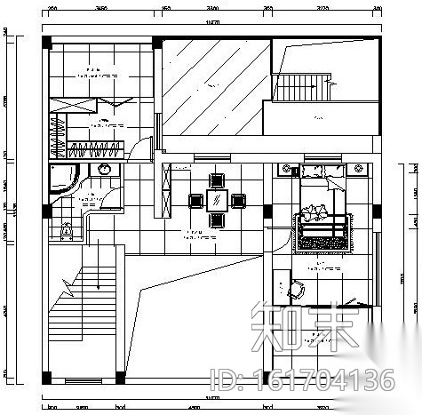 双层独栋别墅内部装修整套施工图设计（附效果图）cad施工图下载【ID:161704136】