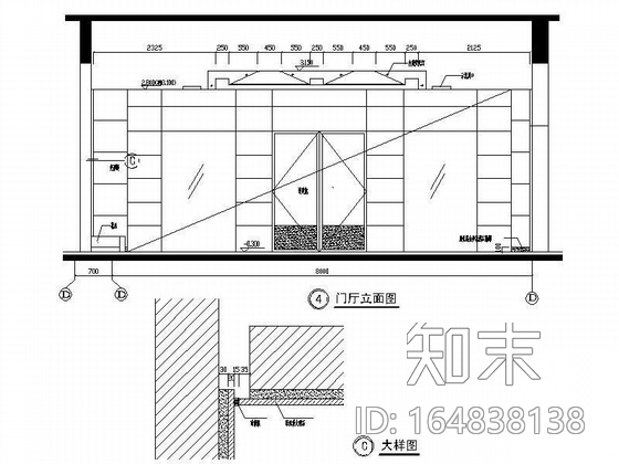 [福建]博物馆-积翠园西门厅装修图cad施工图下载【ID:164838138】