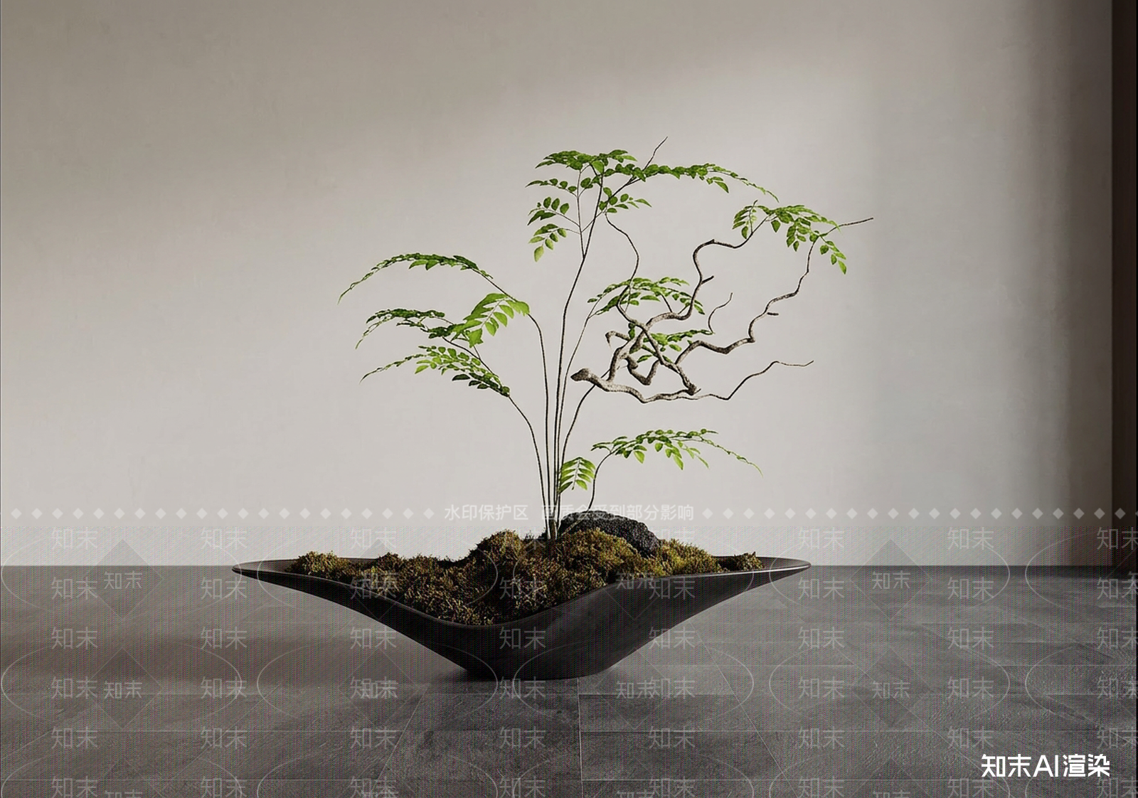 风格化盆栽绿植盆栽3D模型下载【ID:1227579533】
