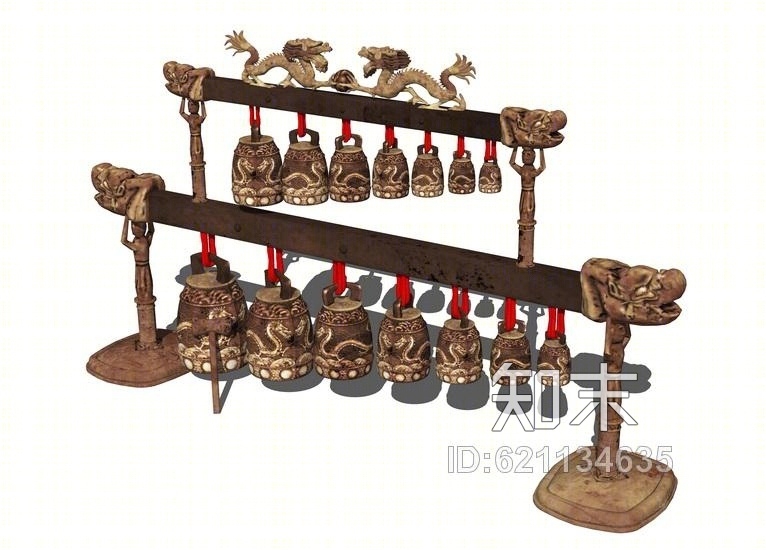 古乐器钟编钟SU模型下载【ID:621134635】