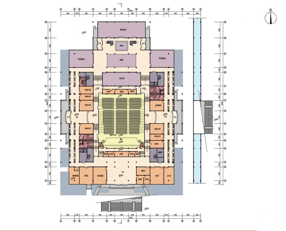 [山西]现代风格玻璃廊道60班初高中学校建筑设计方案文...cad施工图下载【ID:168306123】