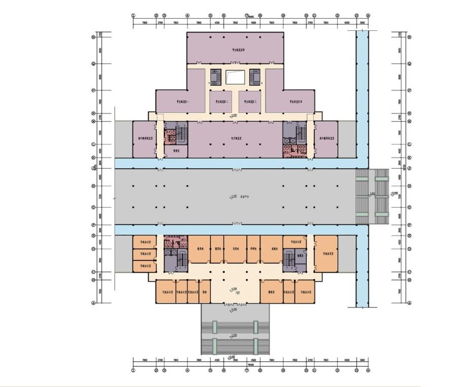 [山西]现代风格玻璃廊道60班初高中学校建筑设计方案文...cad施工图下载【ID:168306123】