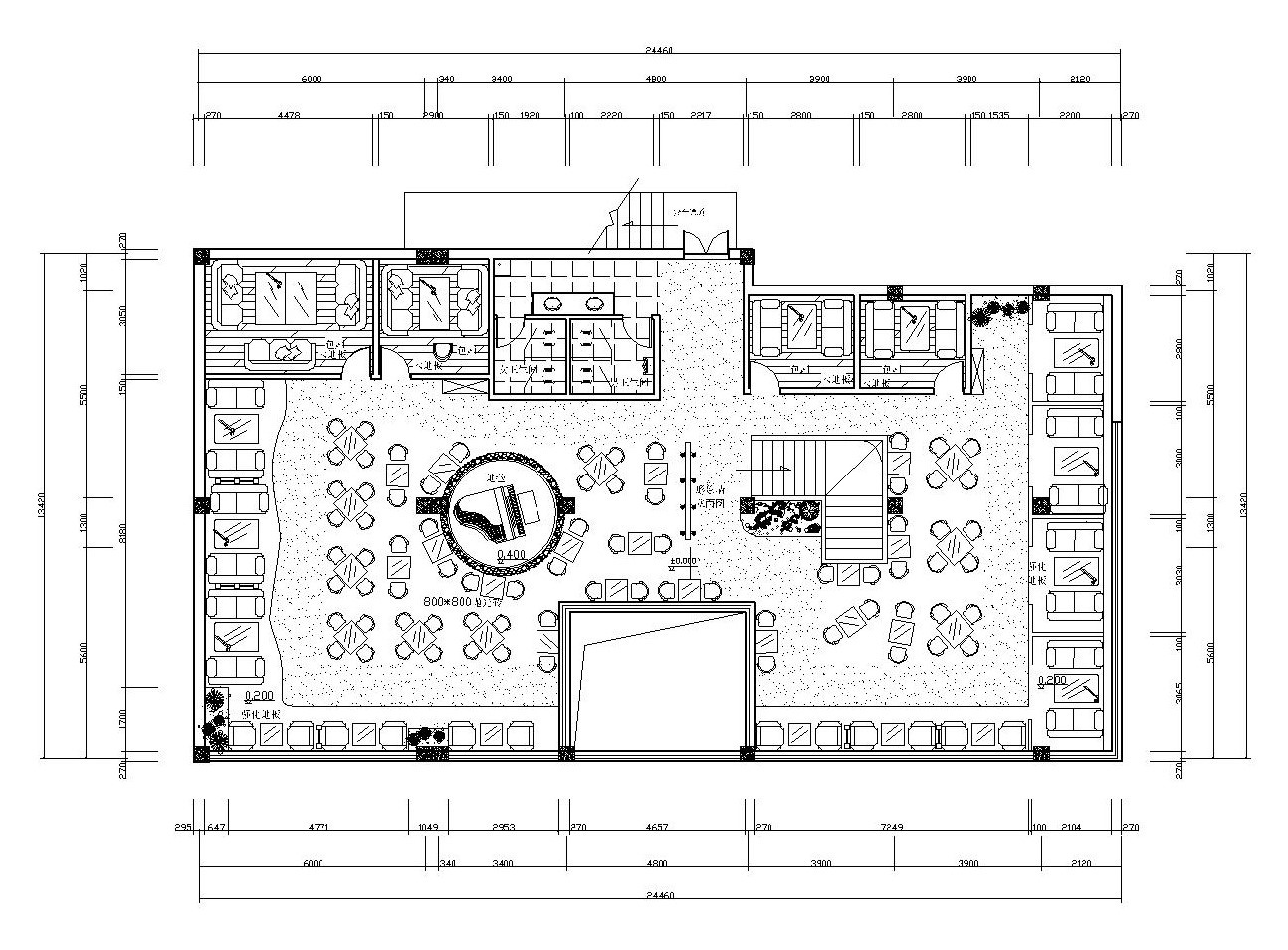 现代极简风格西餐厅装修全套CAD施工图（附效果图）施工图下载【ID:160423120】