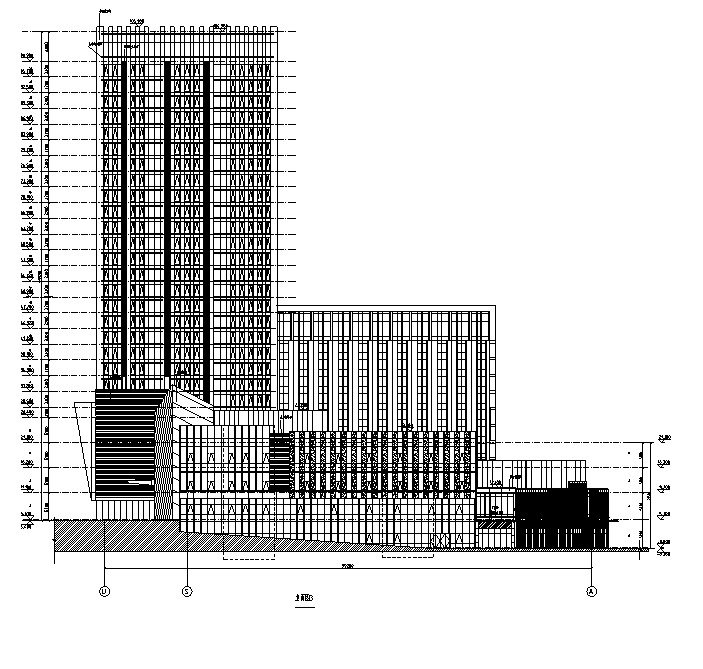 [河北]高层现代风格万达项目建筑施工图（含多个项目）施工图下载【ID:151642124】