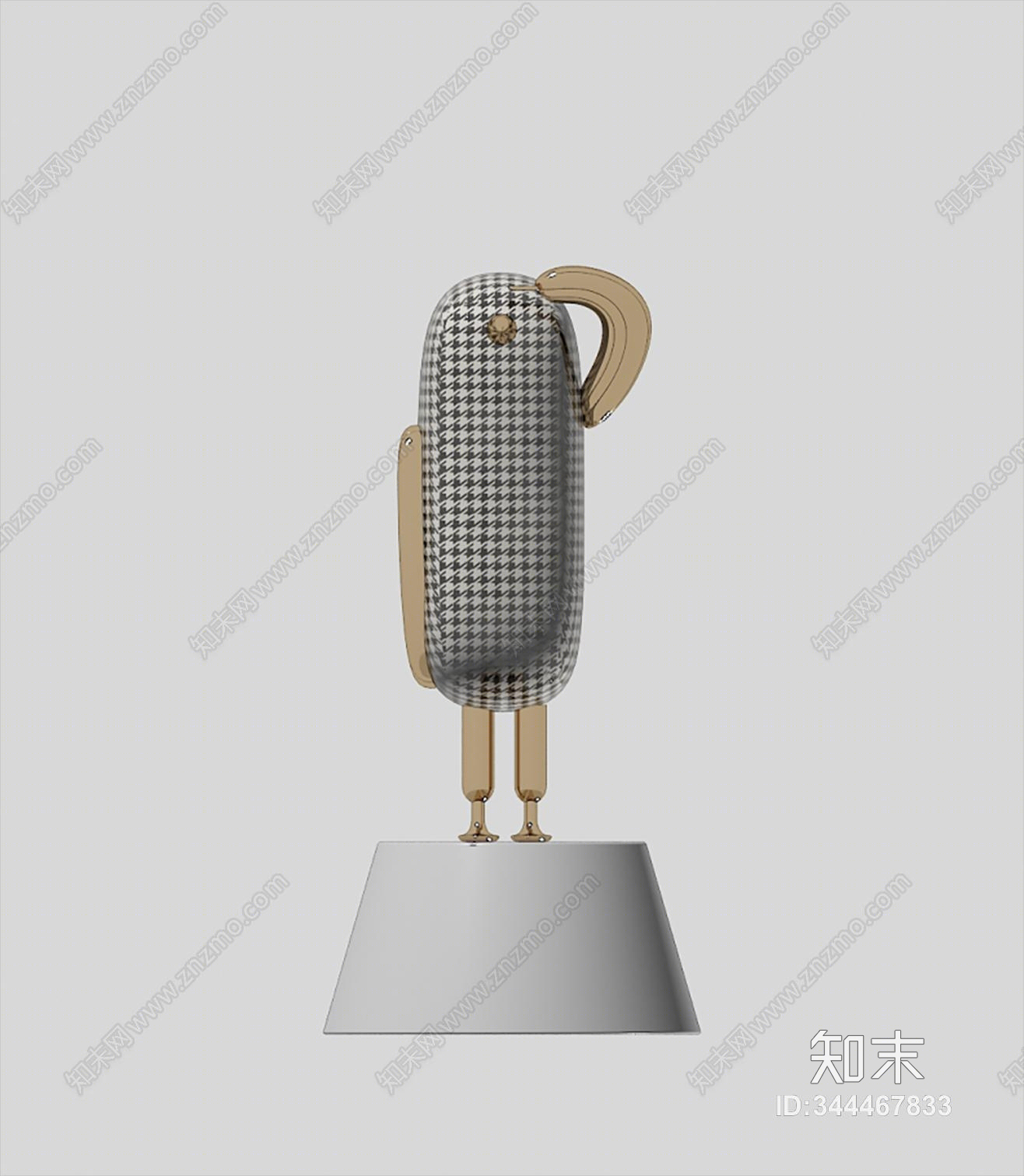 现代艺术雕塑希望小鸟陶瓷摆件T3D模型下载【ID:344467833】