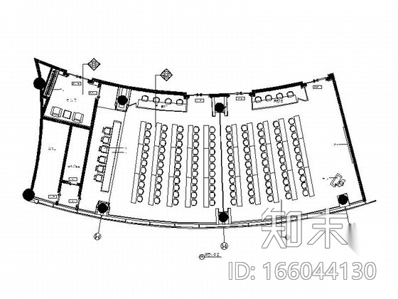 [福建]百人大会议室室内装修施工图cad施工图下载【ID:166044130】