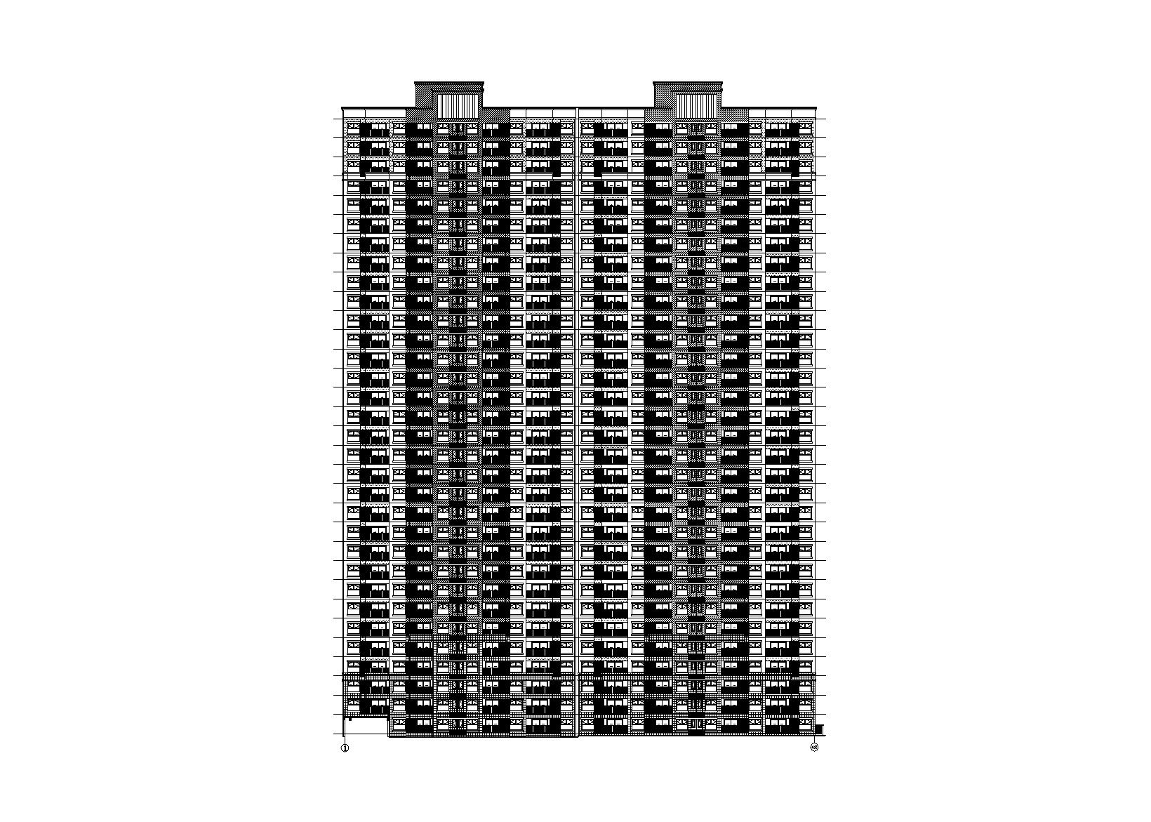 [西安]32层剪力墙结构住宅楼建筑施工图施工图下载【ID:167911149】