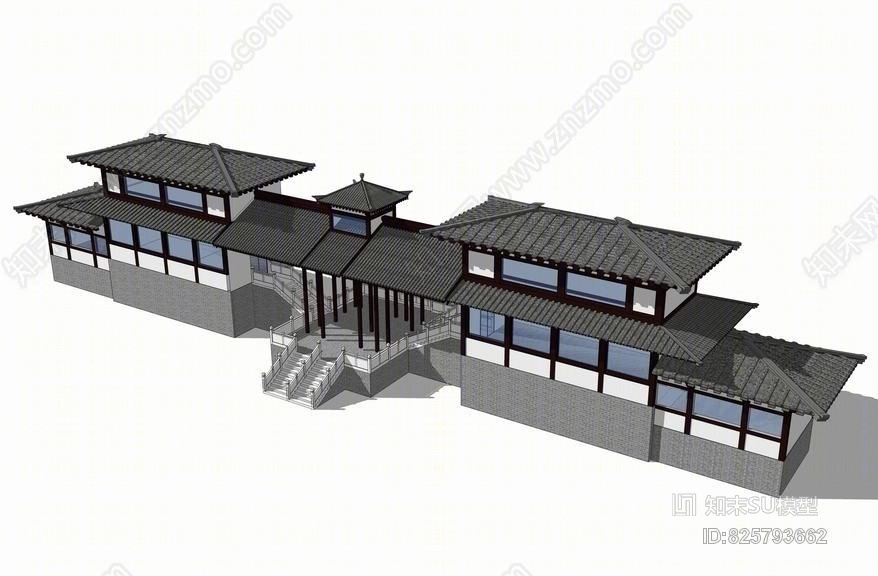 中式古建亭SU模型下载【ID:825793662】