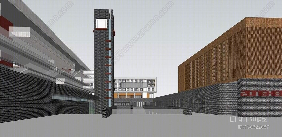 现代学校SU模型下载【ID:130322087】