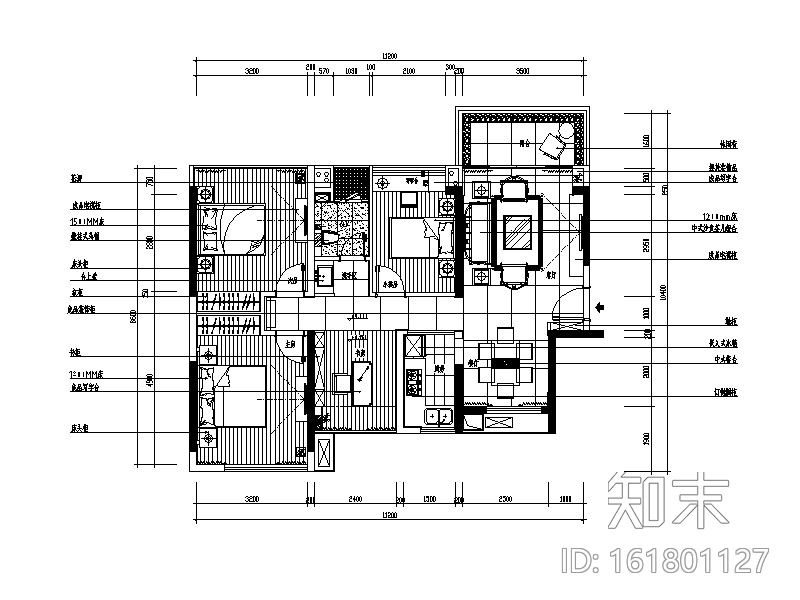 [广东]现代中式风格别墅设计CAD施工图（含效果图）cad施工图下载【ID:161801127】