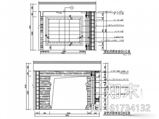 [浙江]某名品吊顶专卖店室内装修施工图（含效果）施工图下载【ID:161734132】